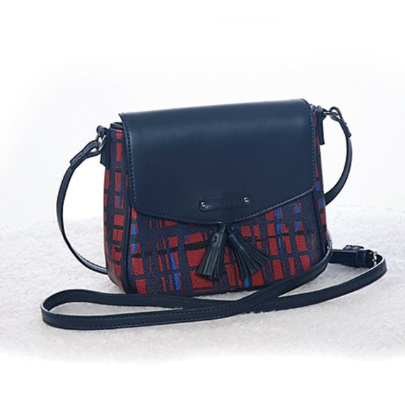 Vera Bradley Handbags - Vera Bradley Small Crossbody Bag Navy & Red Art Plaid
